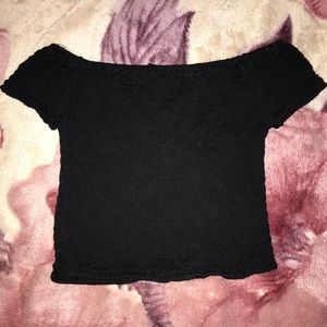 Black off shoulder shirt